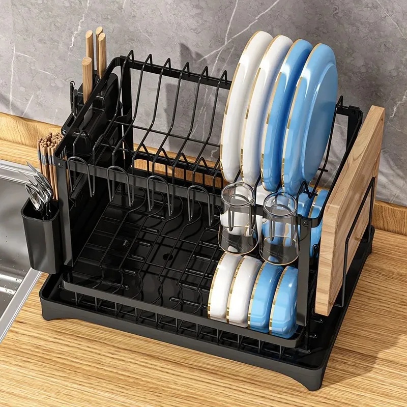 二層式大容量水切りラック（水導き板付き） |   キッチンカ - Food Storage Rack のレビューと価格
