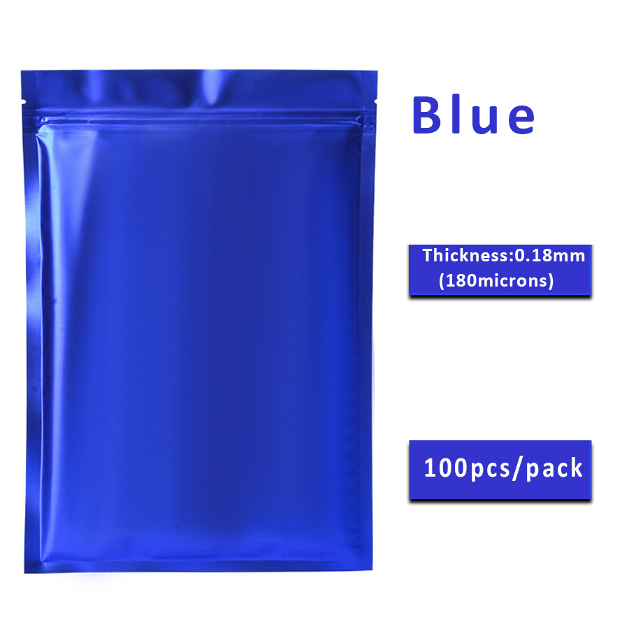 100個のマットブルーフォイルジッパーポーチ、自家製スナック - Food Storage Reusable Bags のレビューと価格