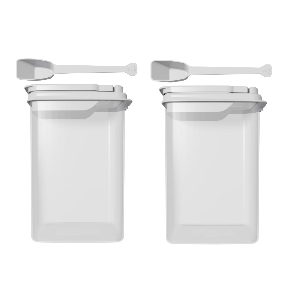 3.25クォートのプラスチック製小麦粉容器、スクープ付き2個 - Food Storage Quart Containers のレビューと価格