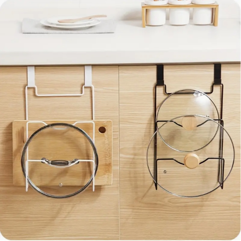 吊り下げ鍋蓋ラック食器棚ドアまな板収納棚キッチンオーガナイザ - Food Storage Shelving のレビューと価格