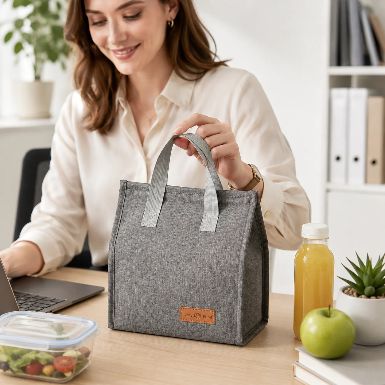 断熱ランチトートバッグ、ポータブルで再利用可能なフードキャリ - Food Storage Reusable Bags のレビューと価格