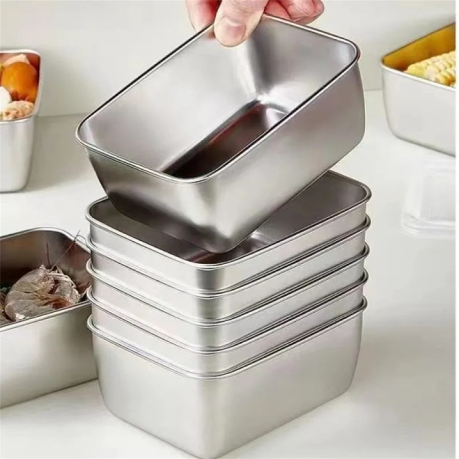 1/3/5 個ステンレス鋼食品収納ボックス鮮度保持ボックス蓋 - Food Storage Metal Box のレビューと価格