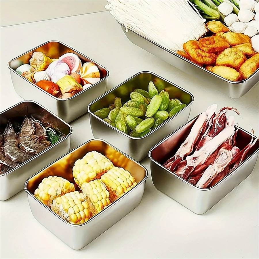 1/3/5 個ステンレス鋼食品収納ボックス鮮度保持ボックス蓋 - Food Storage Metal Box のレビューと価格