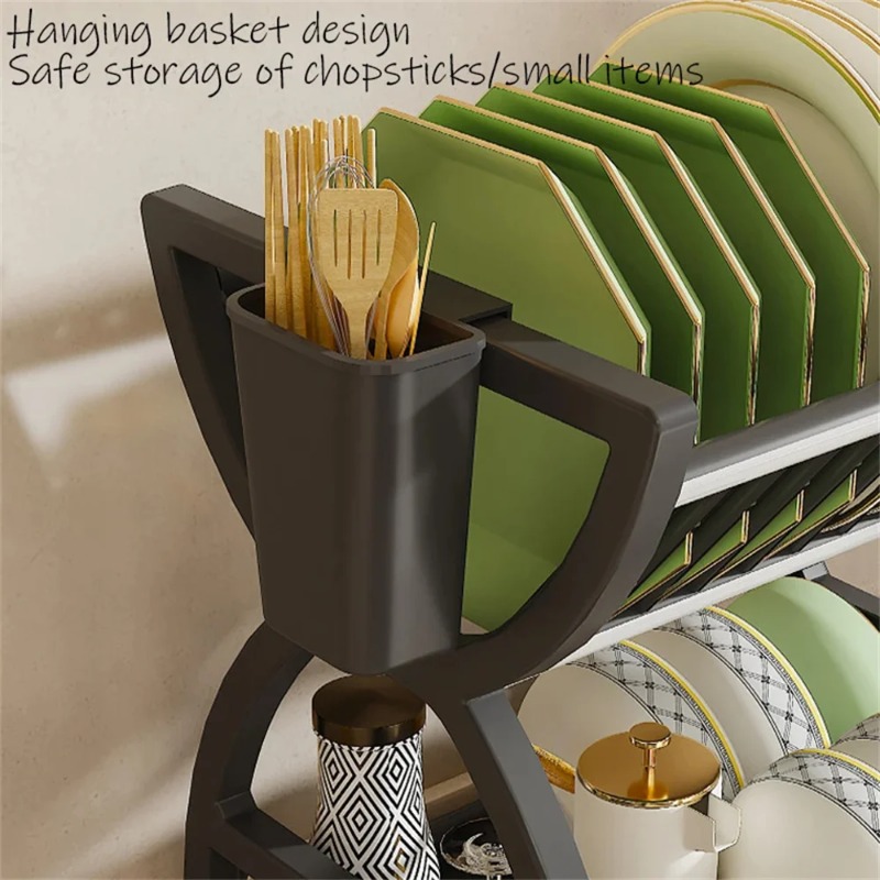 2段式食器乾燥ラック キッチンオーガナイザー ボウル・プレー - Food Storage Shelving のレビューと価格