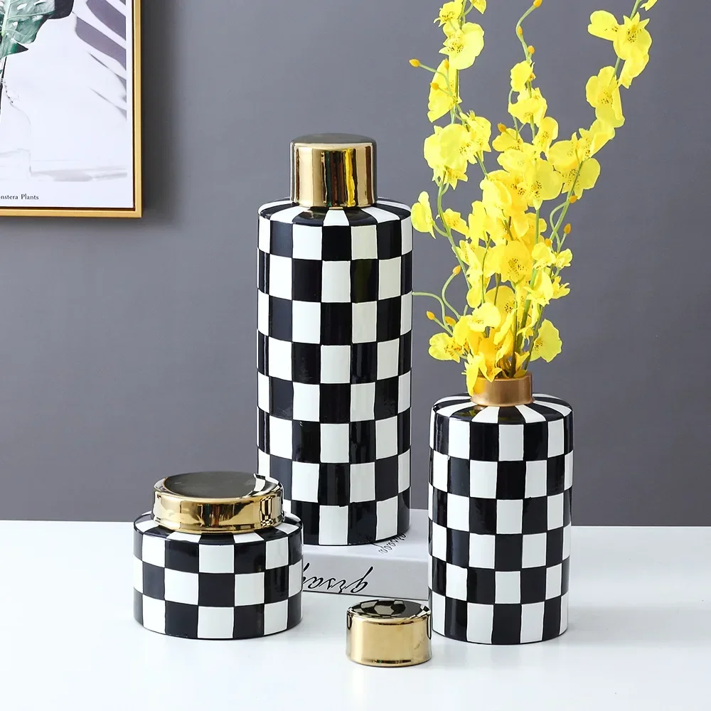 モダンな家の装飾セラミック花瓶、ふた付きゼブラ絵画装飾収納ジ - Zebra Food Storage のレビューと価格