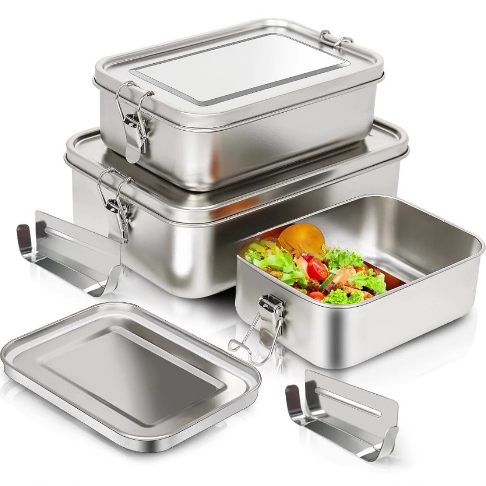 ステンレススチール弁当箱金属弁当箱食品保存容器ロック可能なク - Food Storage Metal Box のレビューと価格